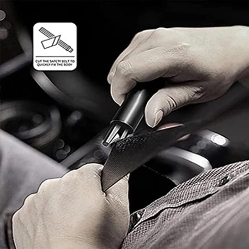 

High Quality-Safety Hammer, Safe Hammer Glass Breaker, Glass Breaker And Seatbelt Cutter, Car Emergency Escape Tool(Black) Easy