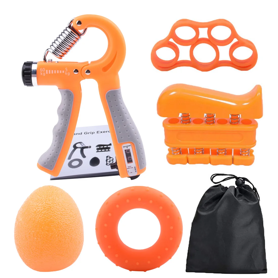 

2025 Adjustable Exercise Hand Grip Strengthener Finger Strength Trainer Counting Exerciser Gripper Set