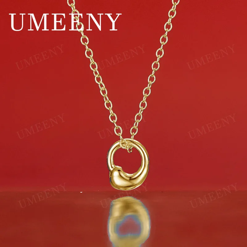 

Серебряное колье 925 пробы с позолотой 18K, 16-30 дюймов, простое круглое колье с подвеской для женщин, модный подарок, свадебные украшения