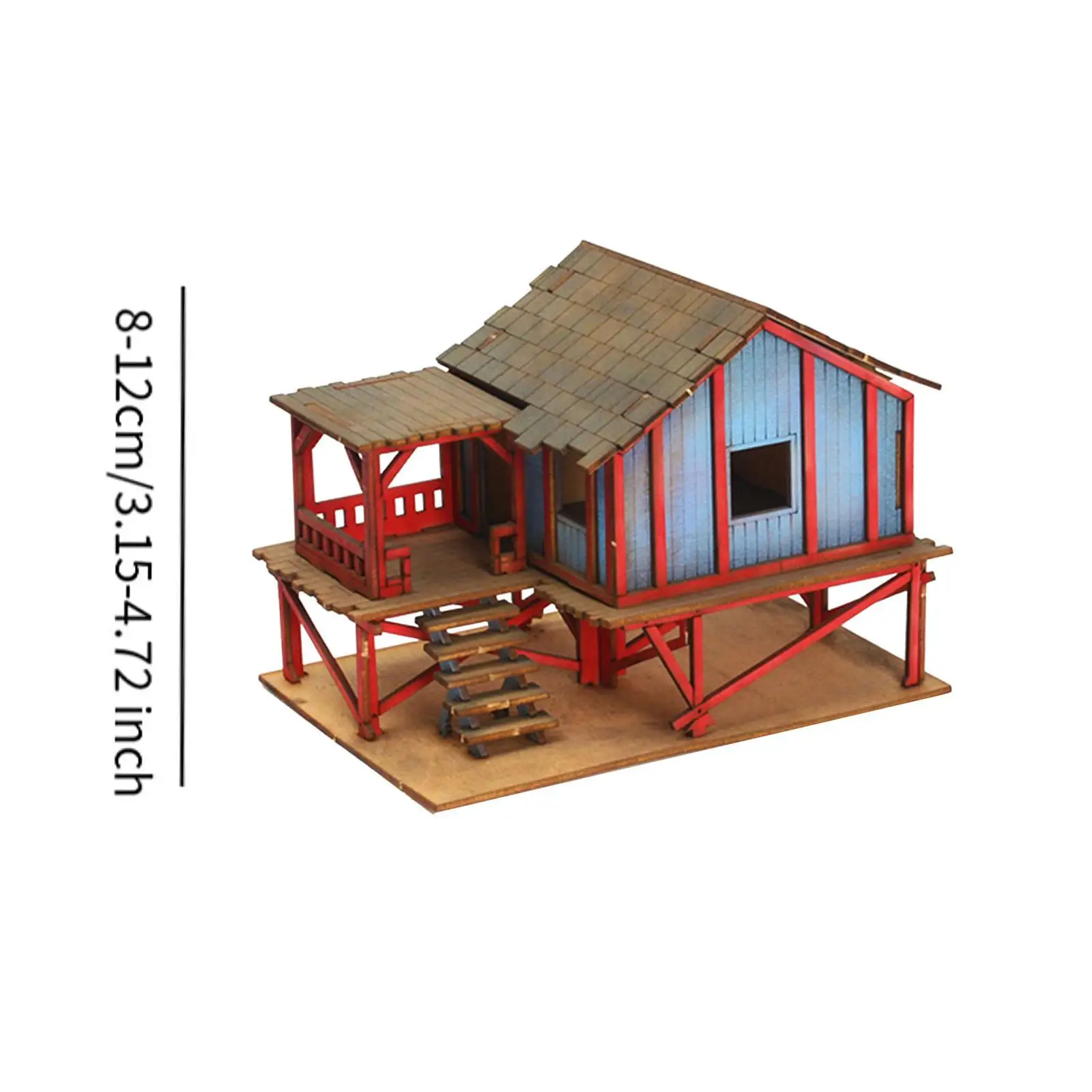 1/72 Models House Miniature House Handmade Wooden Puzzle DIY Wooden House Assemble Miniature Scene Layout DIY Projects Accessory