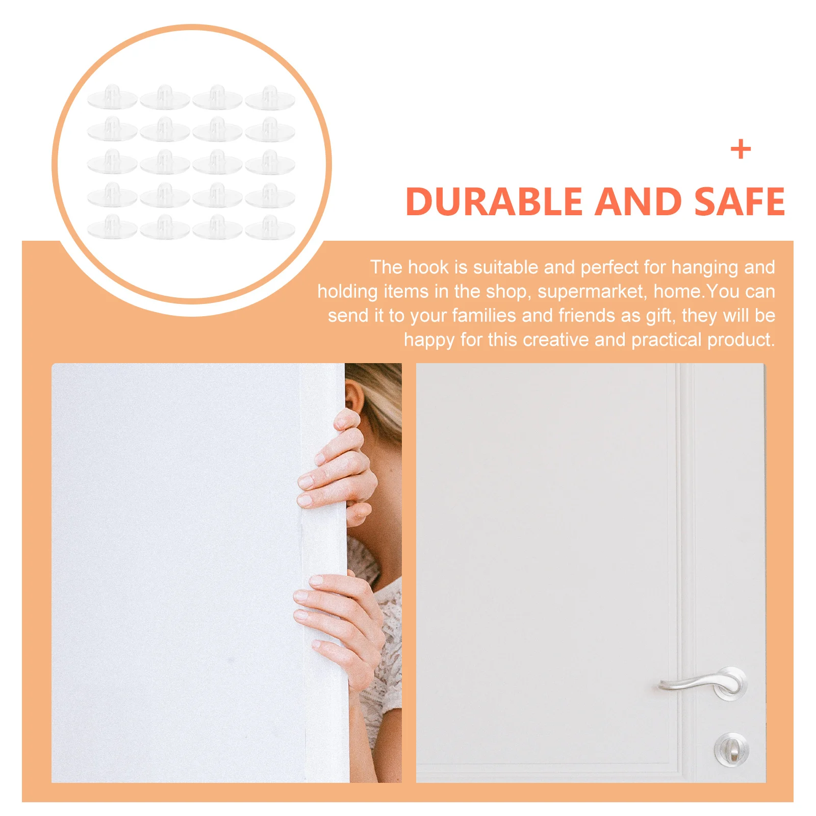 

100Pcs Self Adhesive Hooks Disc Hanging Hook Strong Grip Suitable for Shop Supermarket Home Ceiling Disc Hooks