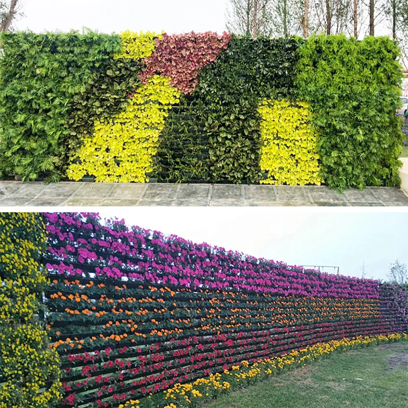Wall-mounted Plastic Planting Box, Vertical Hanging Planter for Outdoor Garden Plant Wall