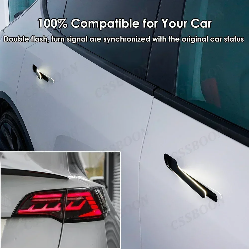 New Y Juniper Newest LED Electric Door Handle for Tesla Model 3 Y Highland Auto Pop Up Color Adjustable Automatic Door Handles