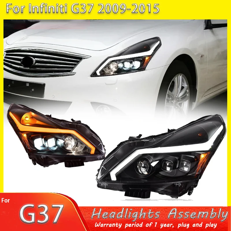 

LED Lens Light Car Accessories for Infiniti G37 Q60 10-15 Headlight Assembly G25 Modified GTR Daytime Running Light Turn Signal