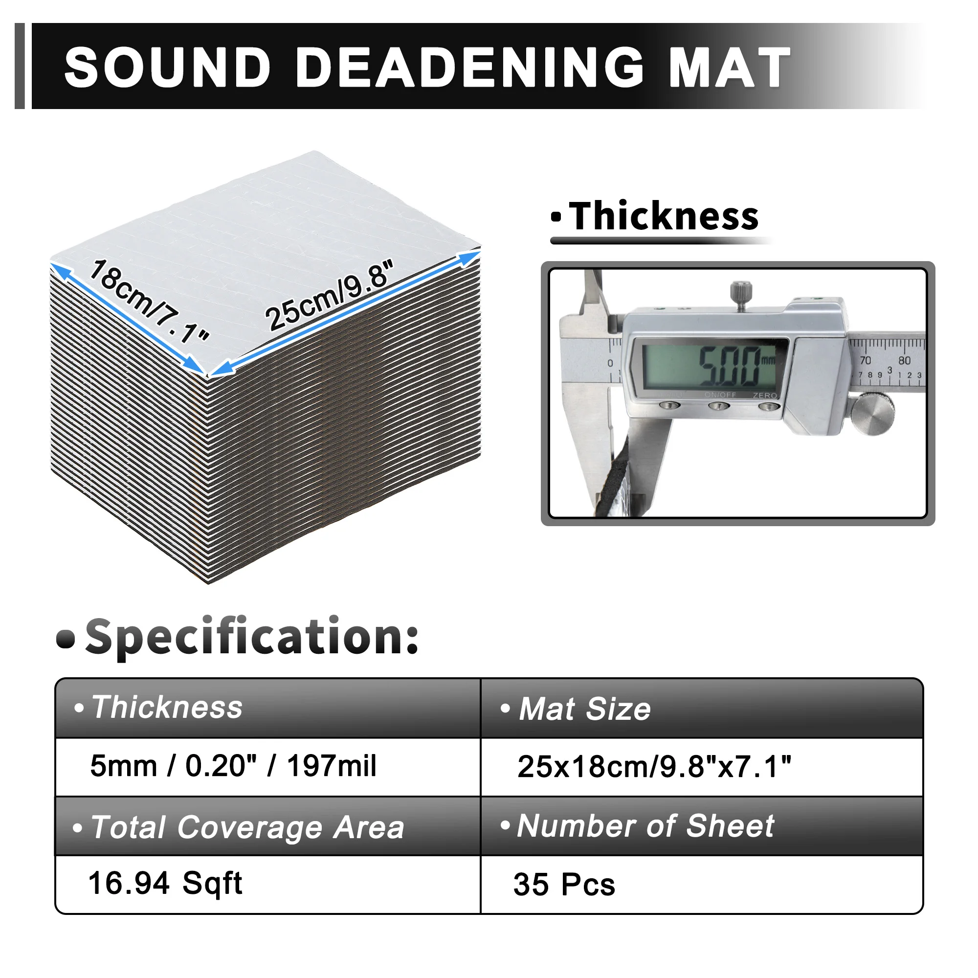 Baketron 10mm Dämmmatte Auto Selbstklebende Schallschutzmatte Schallschutz Feuchtigkeitsfest Baketron 10mm Dämmmatte Auto Selbstklebende Schallschutzmatte Schallschutz Feuchtigkeitsfest