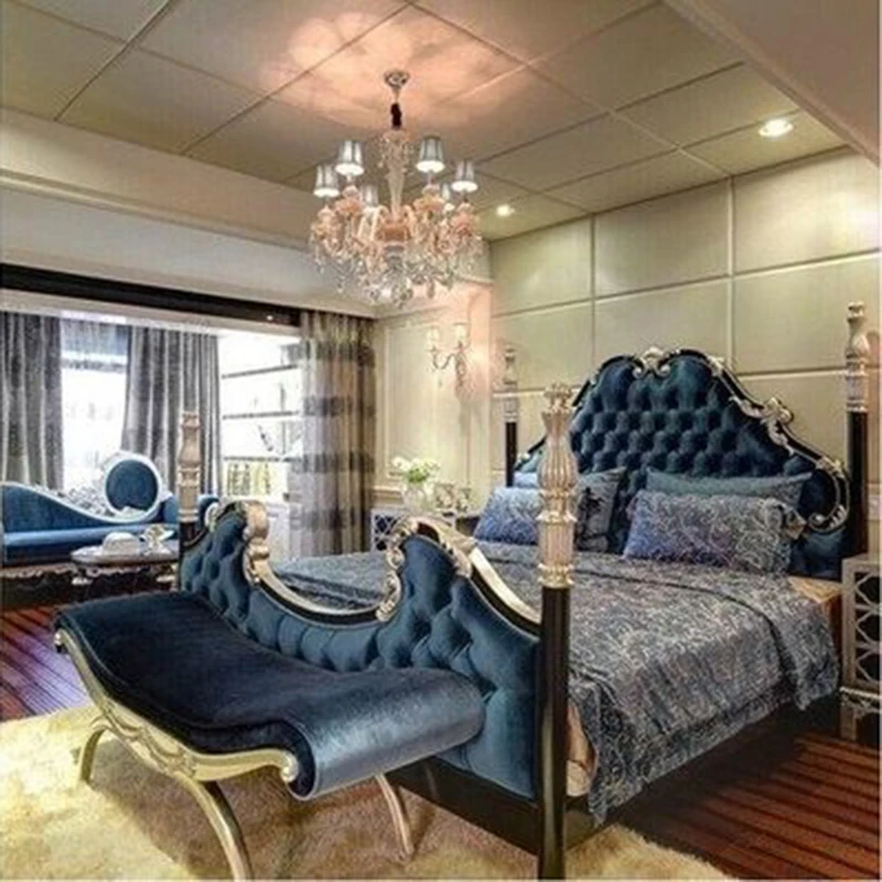 Master Villa Luxus bett europäische Prinzessin Leder Kopfteil Kingsize-Bett menschliche Bettwäsche moderne Muebles Para Dormitorio Möbel