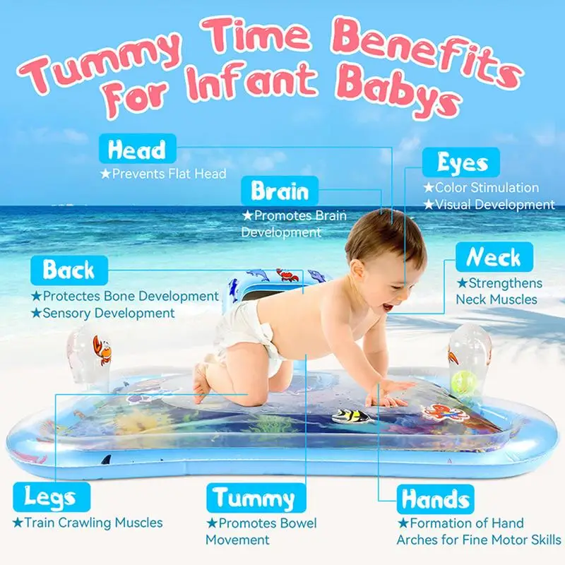 Baby Buik Water Mat Pvc Speelmat Voor Jongens Meisjes Opblaasbare Baby Water Mat Voor Baby Jongen Meisje Pvc Baby Peuters Leuk Om