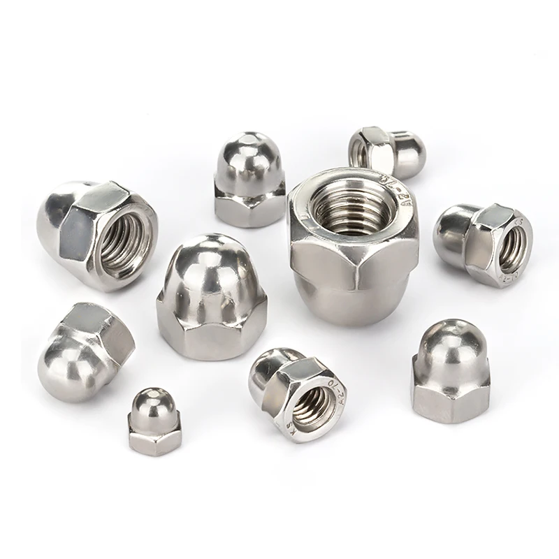 M3 M4 M5 M6 M8 M10 M12 M14 M16 M18 M20 M22 M24 Baja Tahan Karat Acorn Hex Cap Nuts Penutup Dekoratif Dome Hex Cap Nut 1-50 Buah