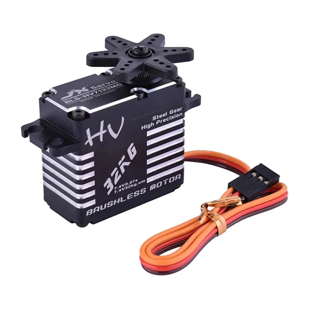 Jx servo BLS-HV7132MG 32kg 7.4v 0.07sec engrenagem de aço de precisão de alta velocidade cnc digital sem escova para carro rc robô avião drone