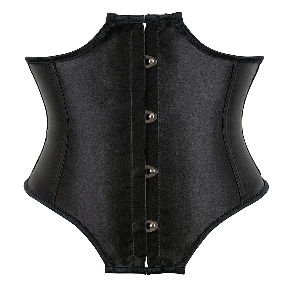 

Satin Underbust Corset Strapless Steampunk Costume Abdominal Waist Cincher Slimming Corselet