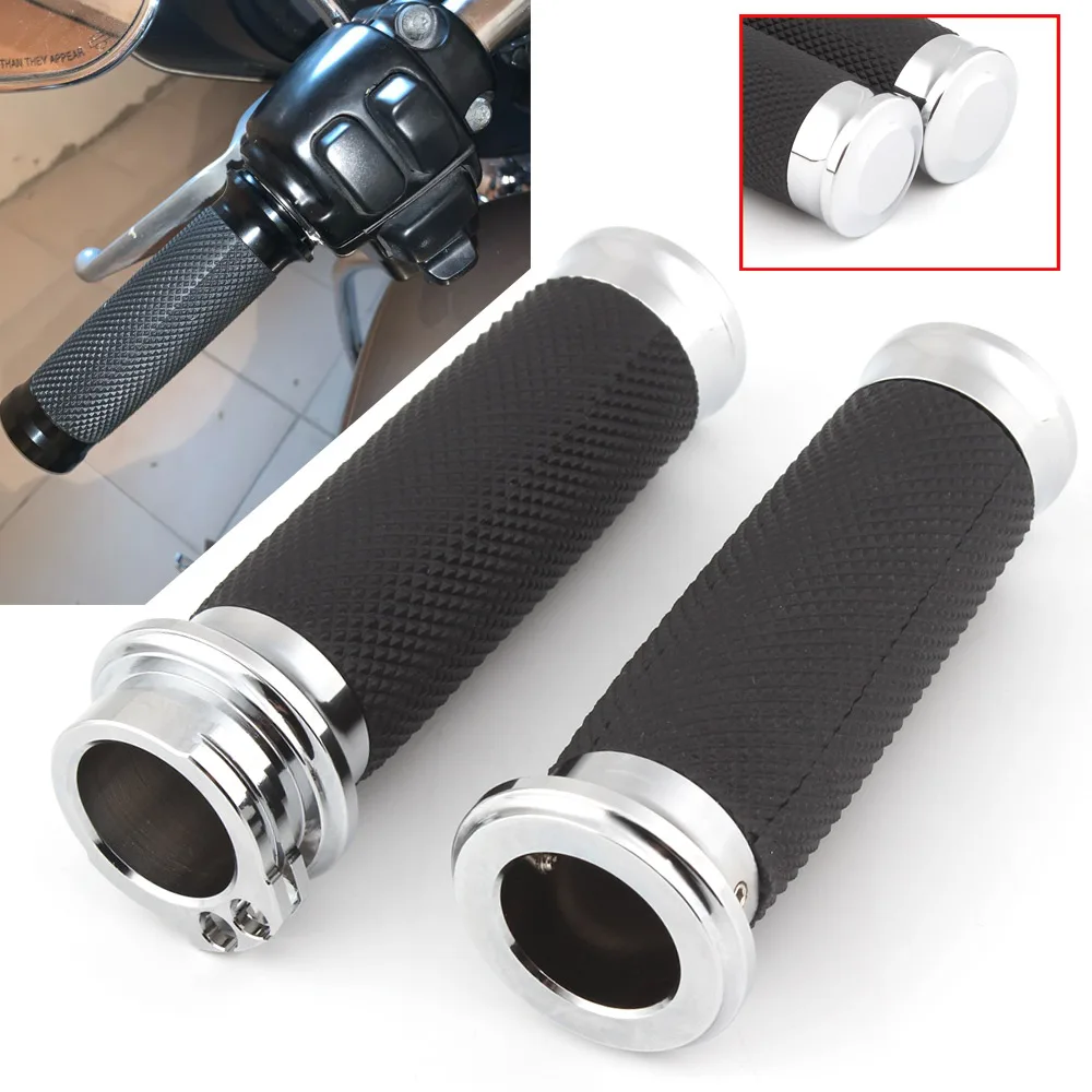 2Pcs Motorcycle Hand Grips Aluminum Motorbike Handlebar Fit For Harley Davidson,Honda,Yamaha,Suzuki and Kawasaki Cruisers Bikes
