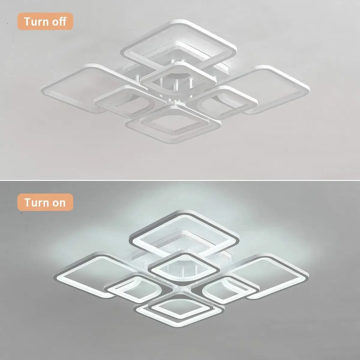 IRALAN-nowoczesne lampy sufitowe LED, akrylowy kwadrat, inteligentna temperatura barwowa, ściemnianie, sprzęt gospodarstwa domowego, wystrój pokoju