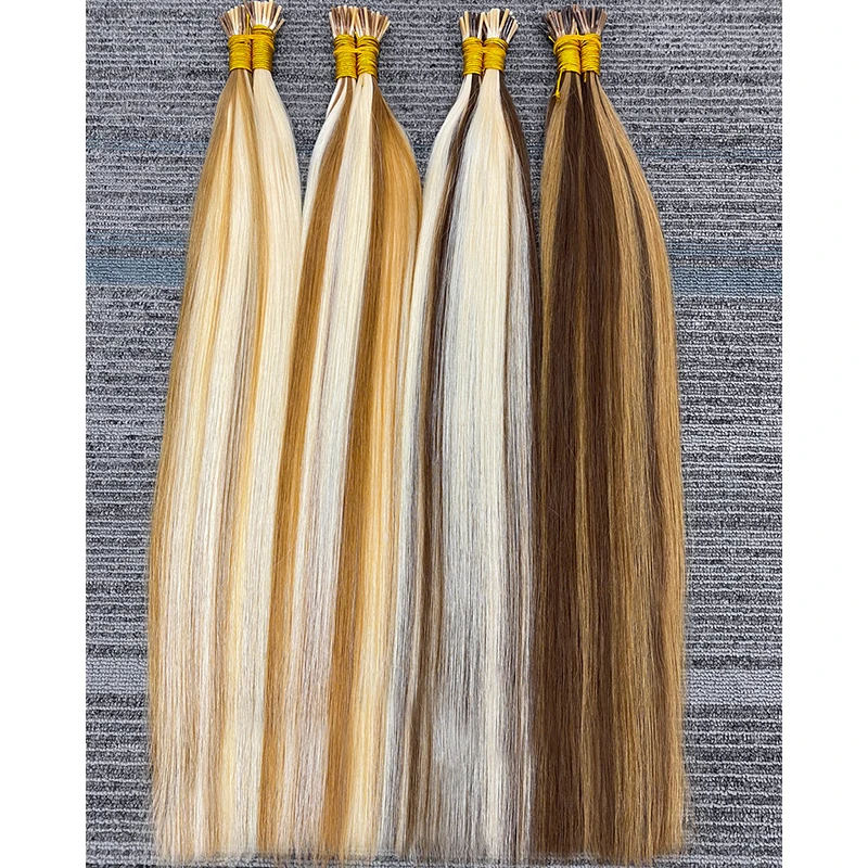 I Tip Hair Extension Straight Human Hair Extension  1g/Strand 50pc/Set Capsule Keratin Natural Fusion Human Hair Extension