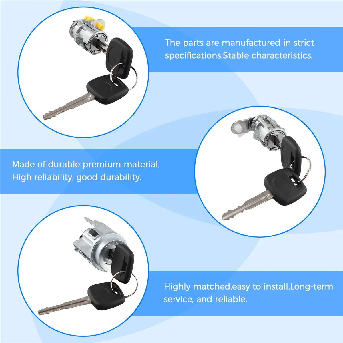 #39O Automotive Parts & Accessories,Car Front Left Right Door Lock Cylinder Ignition Switch,Metal