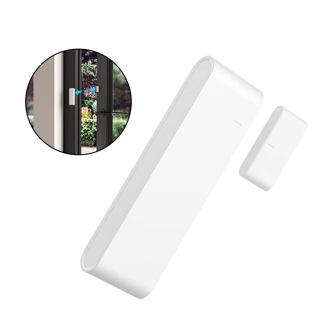 Smart Home Home Security White Door Window Sensor Real Time Monitoring Device Home Security Alarm Triggers Alarms And Cameras