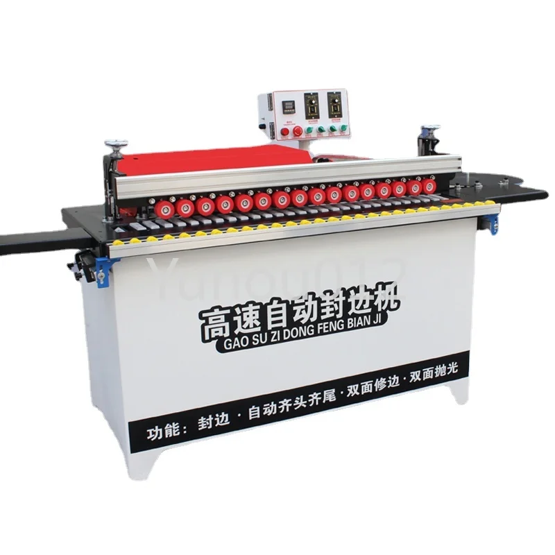 DW802 straight 150KG full automatic wood edge banding machine with gluing,trimming,buffing and end cutting