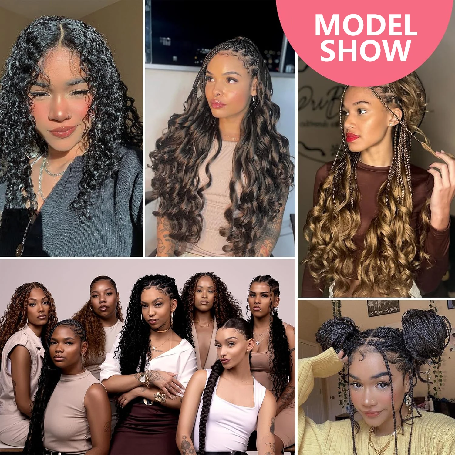 프렌치 컬 브레이딩 헤어 12/16/24인치 프렌치 컬 크로셰 브레이드 짧은 곱슬 크로셰 헤어 탄력있는 합성 매듭 없는 브레이딩