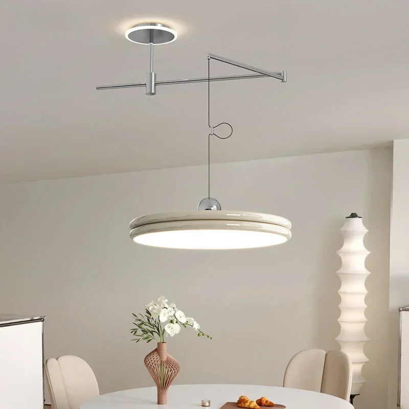 

Restaurant Dining Table Pendant Light Nordic Modern Personalized Bauhaus Rocker Design Hanging Lamp Study Fixture