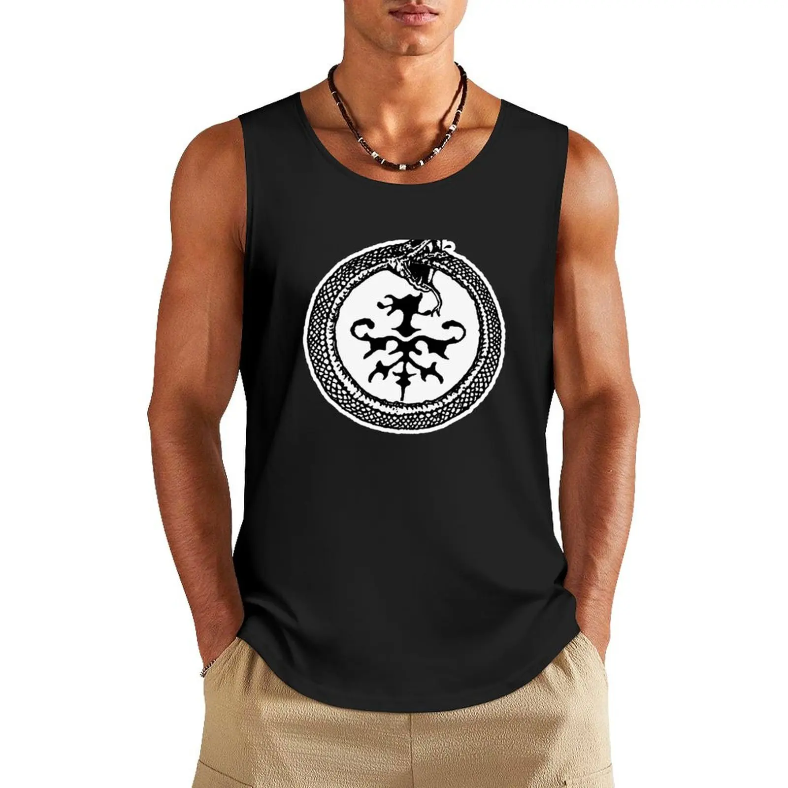 the legend eating tail white snake Tank Top T-shirt Men's gym Men's summer clothes Men's sleeveless