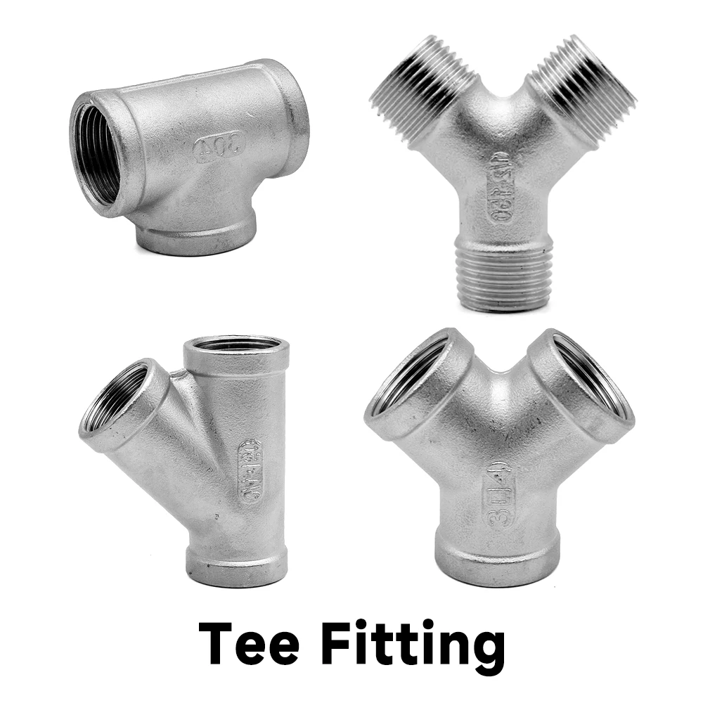 304 Edelstahl Gewinderohrverschraubung Männlich-Weiblich Winkelstück 90° ° 45° T-Stück Kreuzverbinder mit Endkappe NPT BSPT 1/4"1/2"3/4"1" Sanitäranschluss – Detail 4