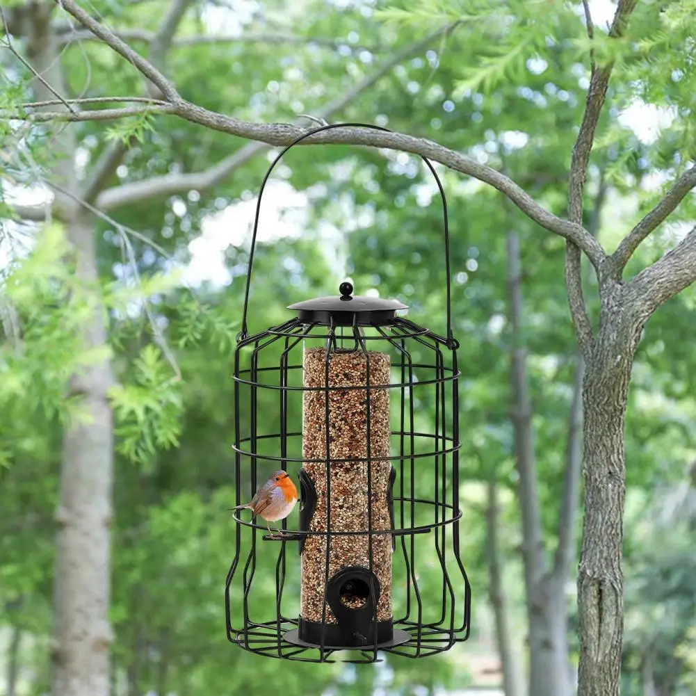 

Bird Feeder Squirrel Proof Rust-proof Hanging Bird Feeder Cage for Garden Backyard Squirrel-proof Steel Wild Bird for Small