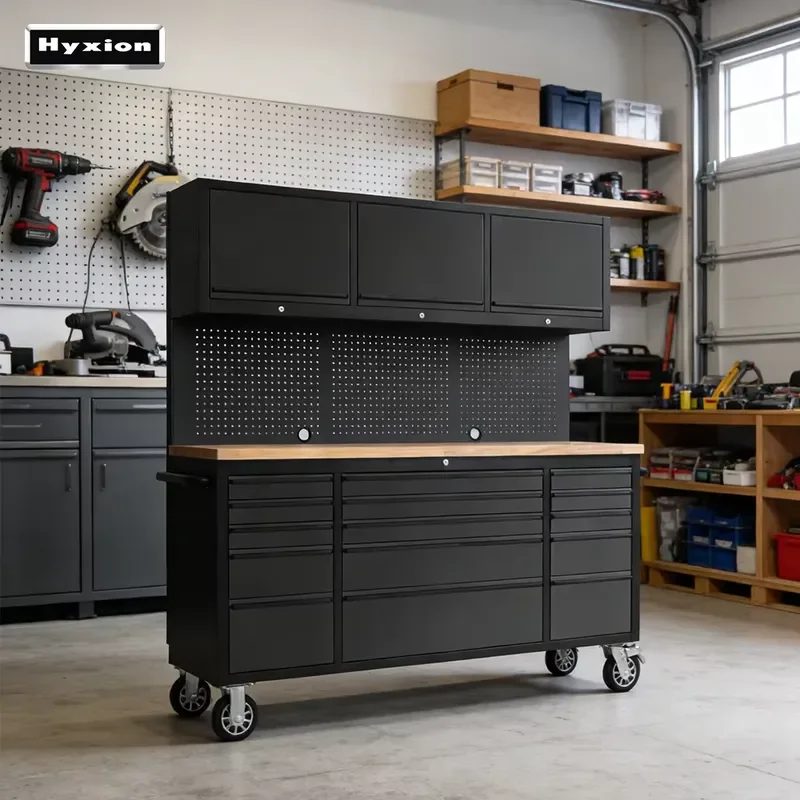 2026Hot Heavy Workshop 430 Stainless Steel Tool Cabinet Chest Garage Anti-Deformation Fireproof Workbench with Storage