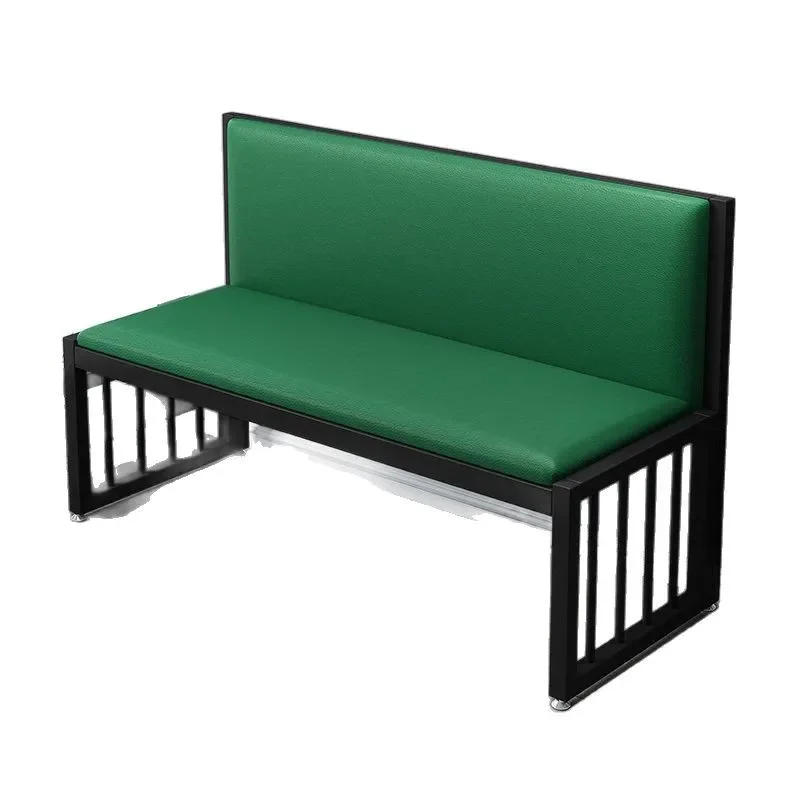 

Современная скамья для отдыха из кованого железа с мягким сиденьем для ресторанов, баров, кафе, кафе-баров и магазинов молочного чая, двух- и трехместная