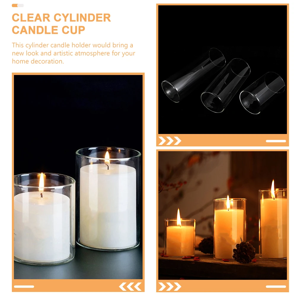 

3Pcs Table Scented Cup Hollow Container Simple Artistic Design for Parties Tealight Holder Tea Light Container