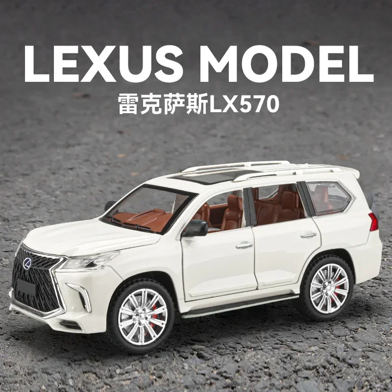 

1:24 LEXUS LX570 SUV High Simulation Diecast Metal Alloy Model car Sound Light Pull Back Collection Kids Toy Gifts