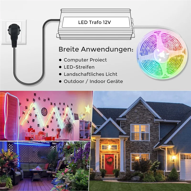 BHTS-230 V To DC 12 Volt LED Transformer 12V 60W,Outdoor Waterproof Power Supply Driver With Plug Adapter