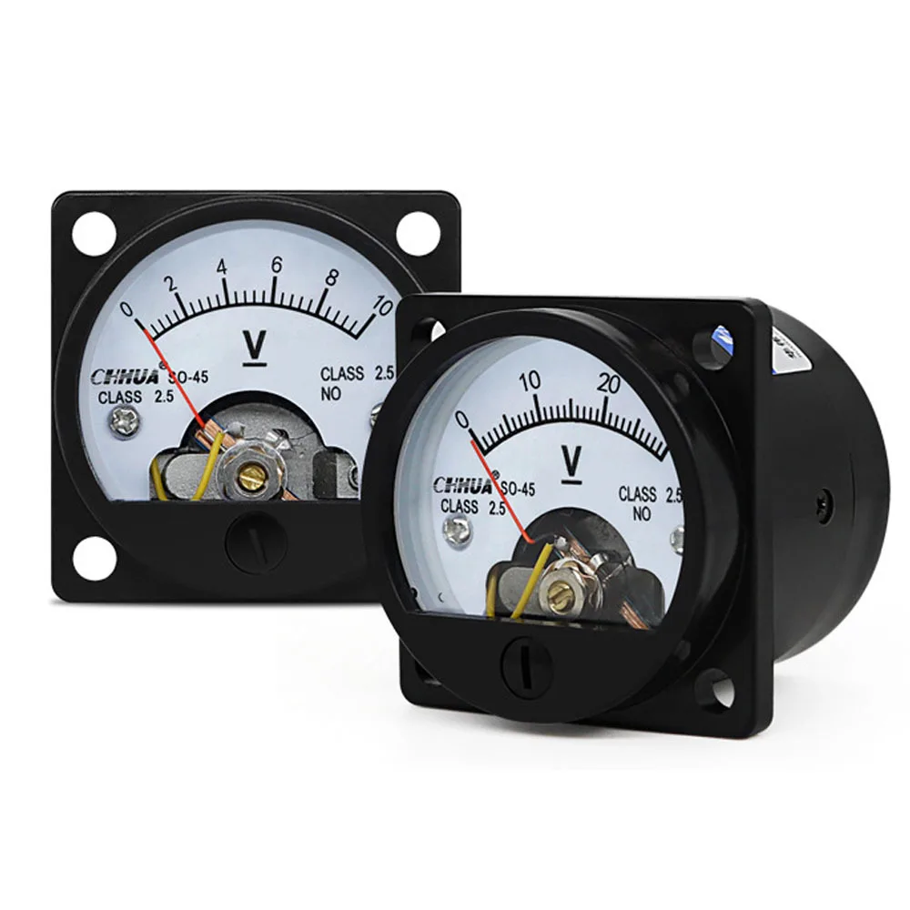 SO-45 Analog Voltmeter 1V 2V 3V 5V 10V 15V 20V 30V 50V 75V 100V 150V 200V 300V 500V 600V 800V Voltage Panel Meter