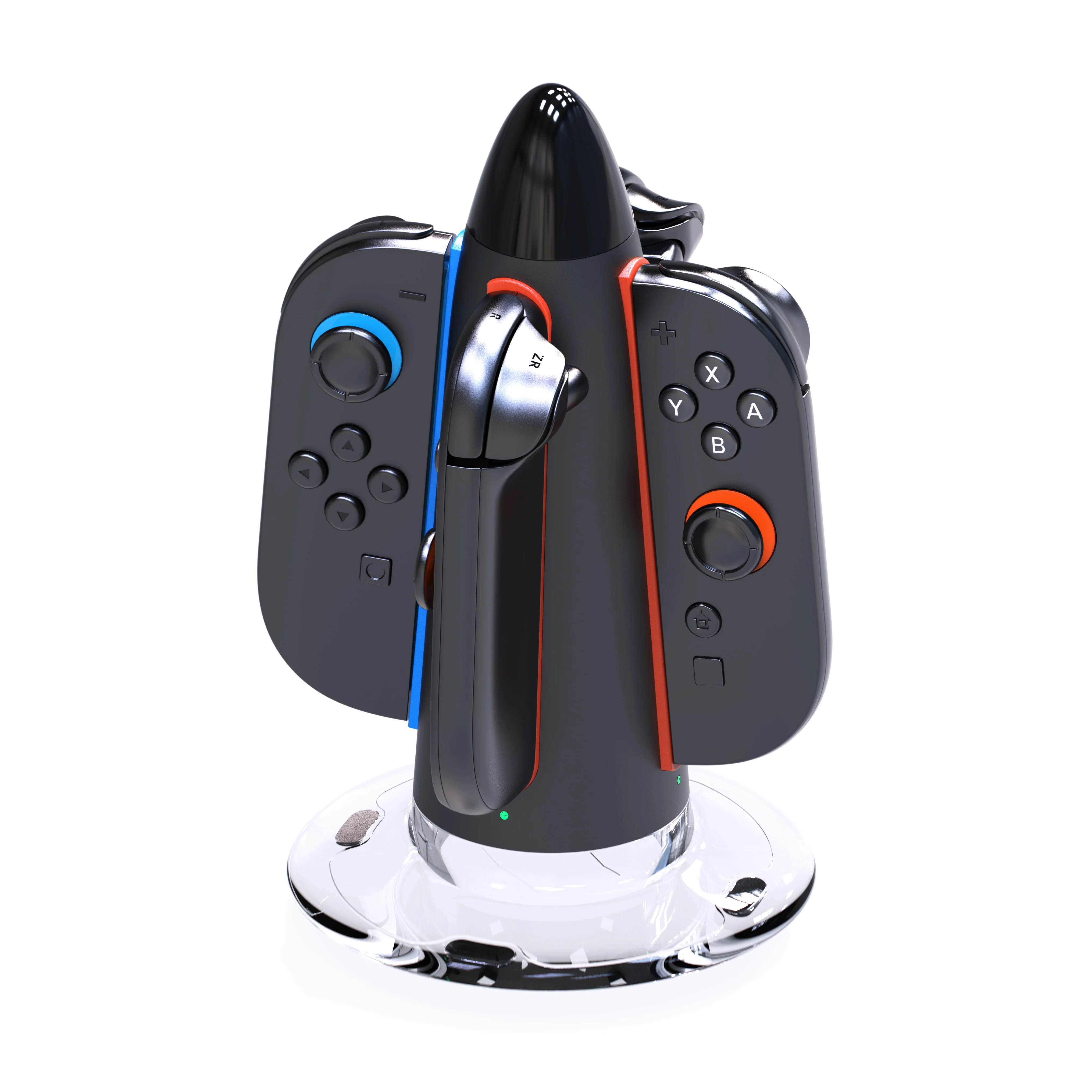 

With Play-While-Charge Feature Crystal Base & Multi-Color RGB Light ABS Joycon Station Game Accessories NS2 Charging Dock