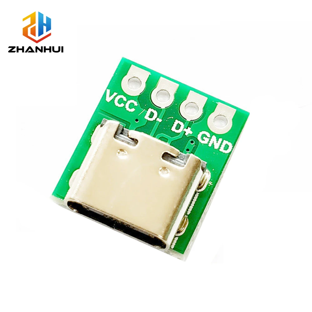 10/5/2Pcs USB 3.1 Type-C 16Pin PCB Adapter Board Type C Connector Module for Data Cable Testing and Wire Transfer