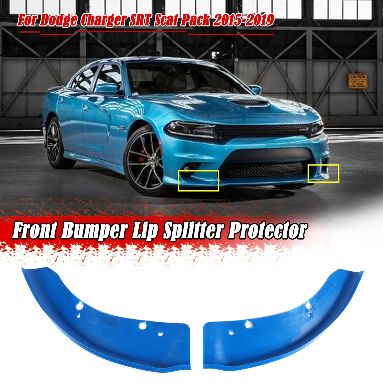 Car Front Bumper Lip Splitter Protector Spoiler For Dodge Charger SRT Scat Pack 2015-2019 Bumper Diffuser Guard Cover