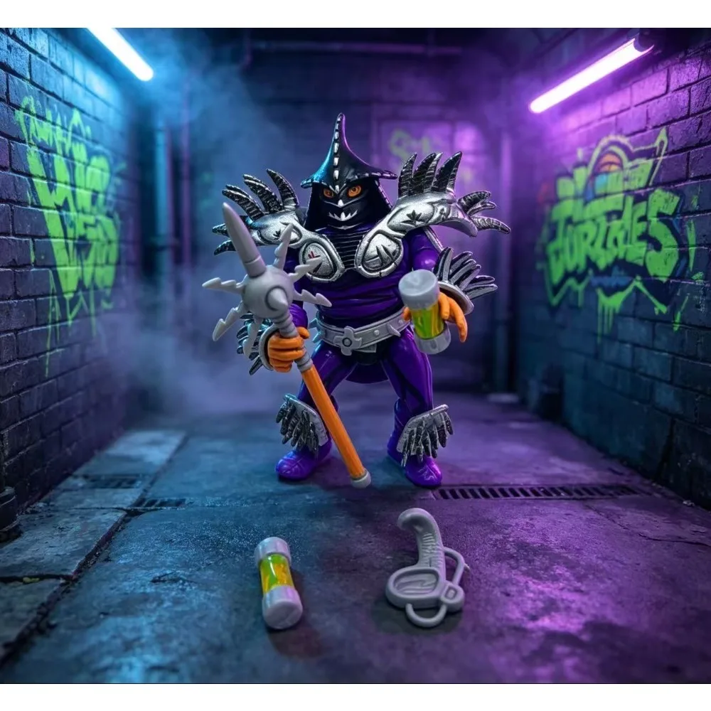 TMNT Super Shredder Collectible Action Figure With Spear Potion Accessories Movable Joint Figurine Desktop Hobby Display Ornamen