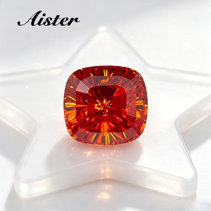 New Red 10x10mm Cushion Millennium Cut Cubic Zirconia Stones Loose Gemstone for Jewelry Making