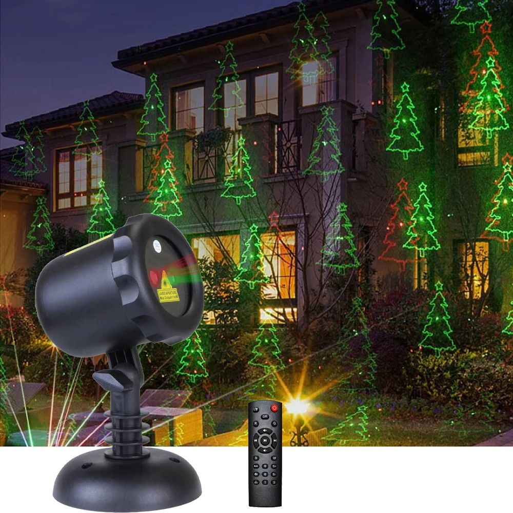 12 Patterns Christmas Holiday Laser Light Projector Outdoor Garden Lights IP65 Waterproof Lawn Lights For Patio Yard Disco Shows