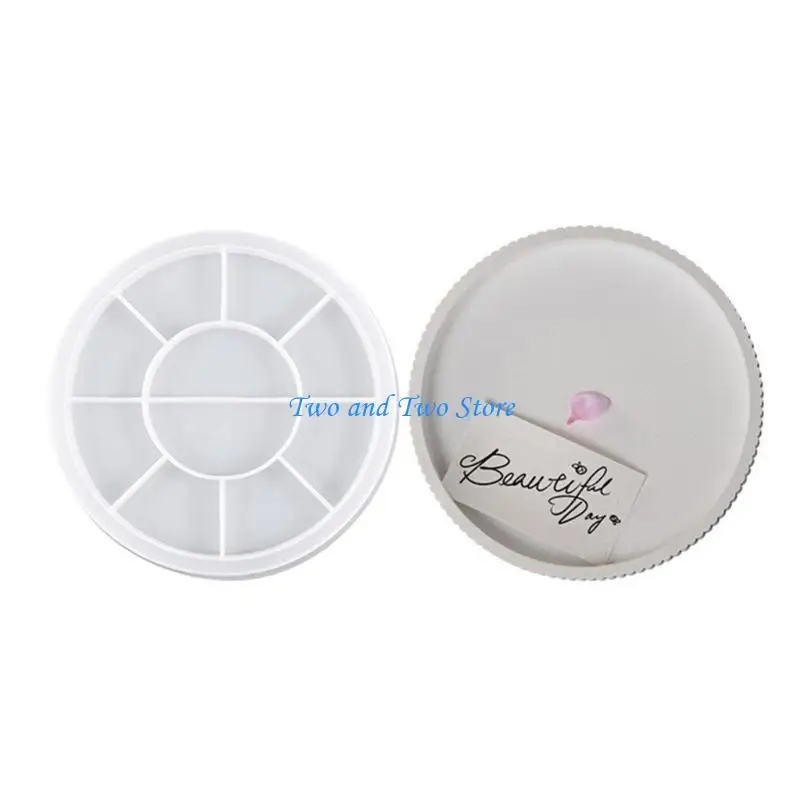 HX6F DIY Silicone Mold Silicone Soap Dish Molds Striped Round Tray Moulds