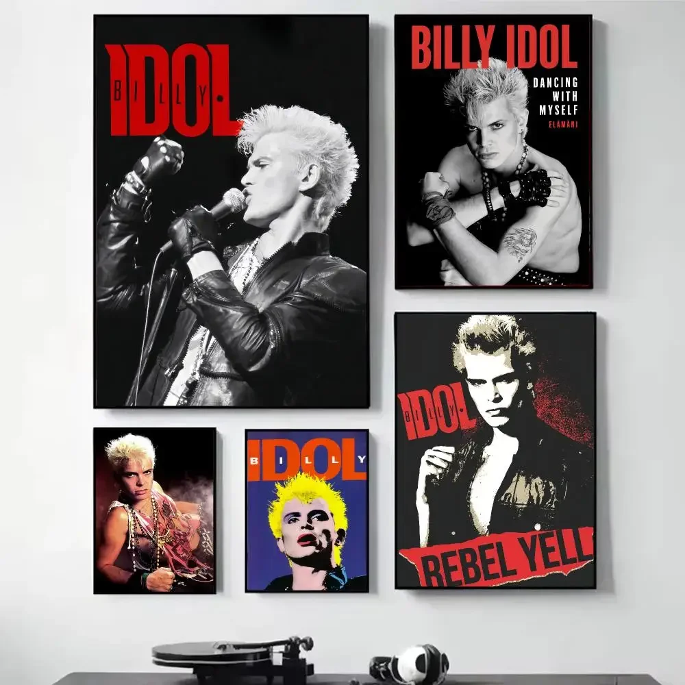 B-Billy I-Idol Painting Calligraphy Self Adhesive Wall Art Waterproof Print For Bedroom Living Room Hallway Home Decor