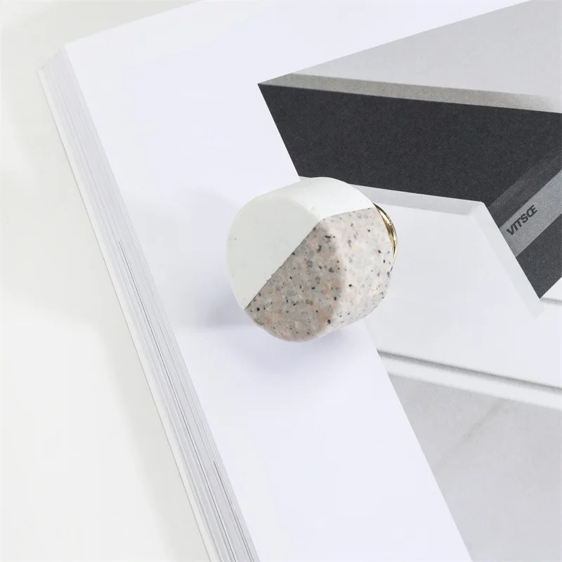 Nordic Light Luxury Furniture Pull Handles, Modern Spliced Faux Marble Knobs, Aluminum Alloy Cabinet Wardrobe Drawer Door Hardwa