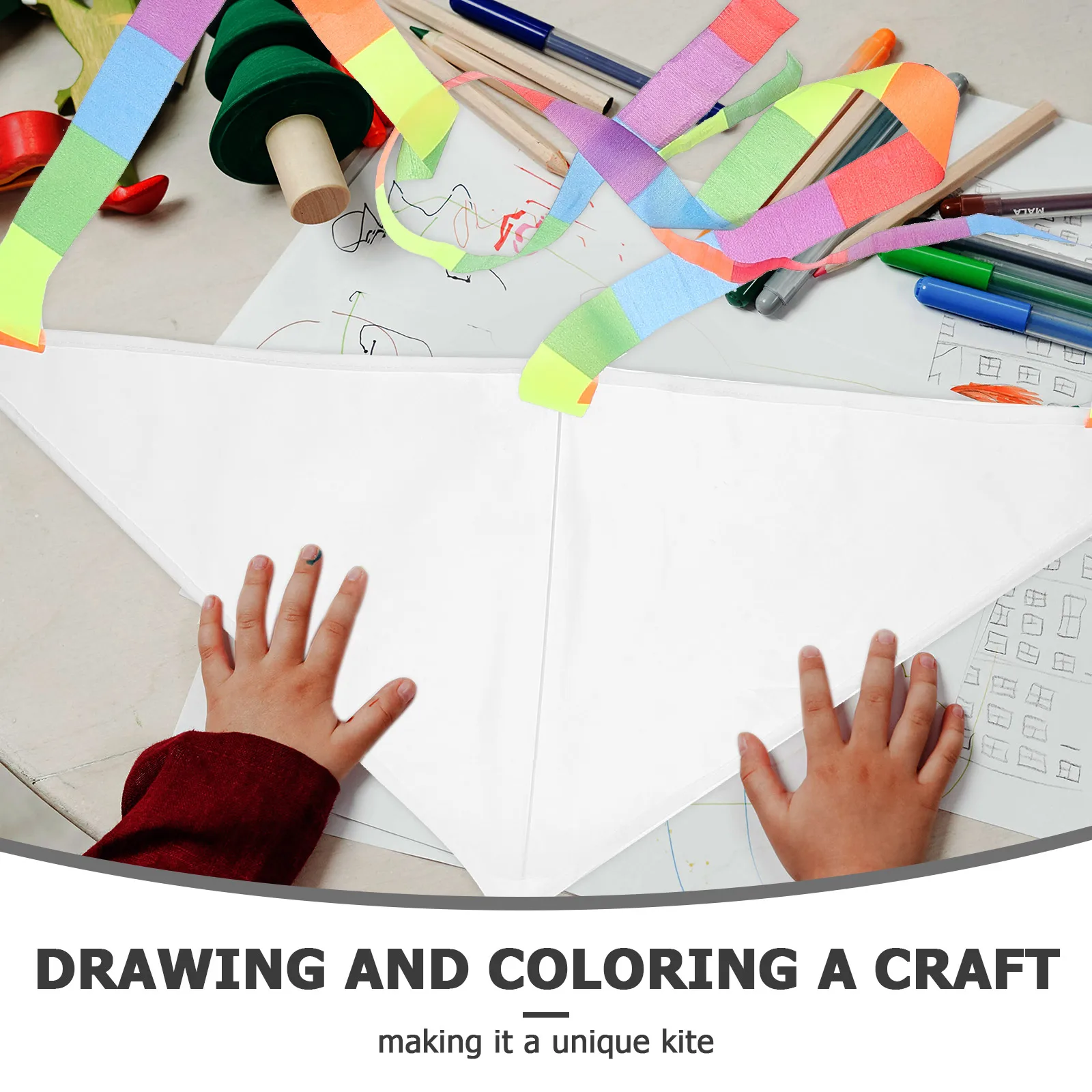 Cometa en blanco DIY, cometas para niños, niños divertidos para colorear, pintura interesante para niños