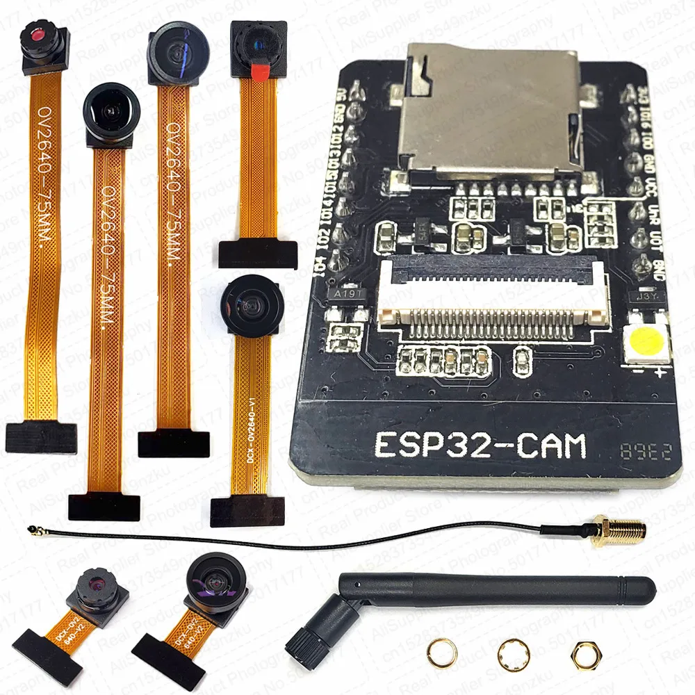 ESP32 CAM พร้อม OV2640ชุดโมดูลกล้อง8MB PSRAM 2.4G WIFI 3dbi เสาอากาศ66 120 160องศา650nm 850nm Night Vision 2MP 24Pin