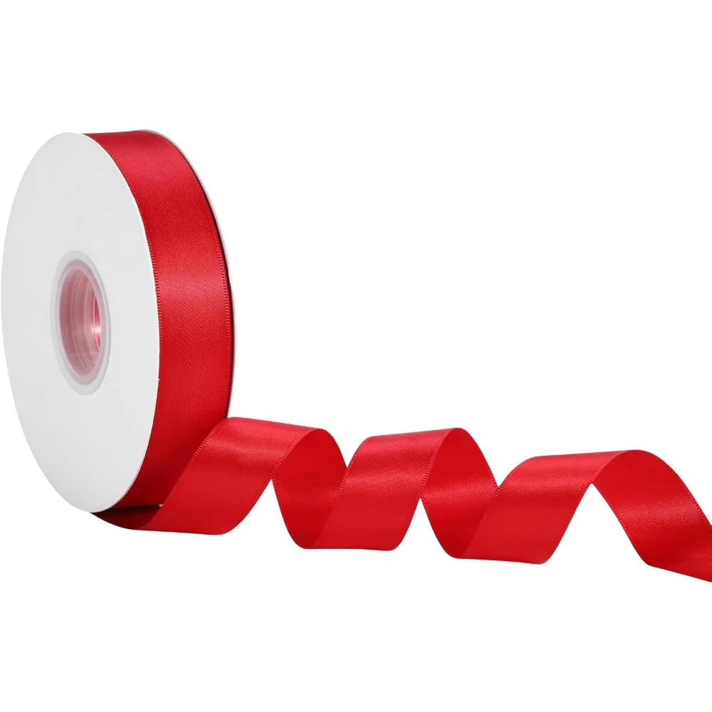 

Red Satin Ribbon 1 Inch x 50 Yards – Double Faced Christmas & Valentine’s Gift Wrap Ribbon for Crafts, Cards & Bows