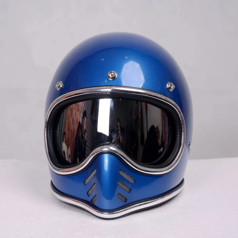 full face chrome motorcycle helmet DOT Approved Retro German Style Open Mirror Silver Motorcycle Half Shell Helmet,Lightweight Men Women Bicycle Moped Motocross with Goggles(Small) : Automotive Face Helmet Anti Chrome Motorcycle Helmet Full Face