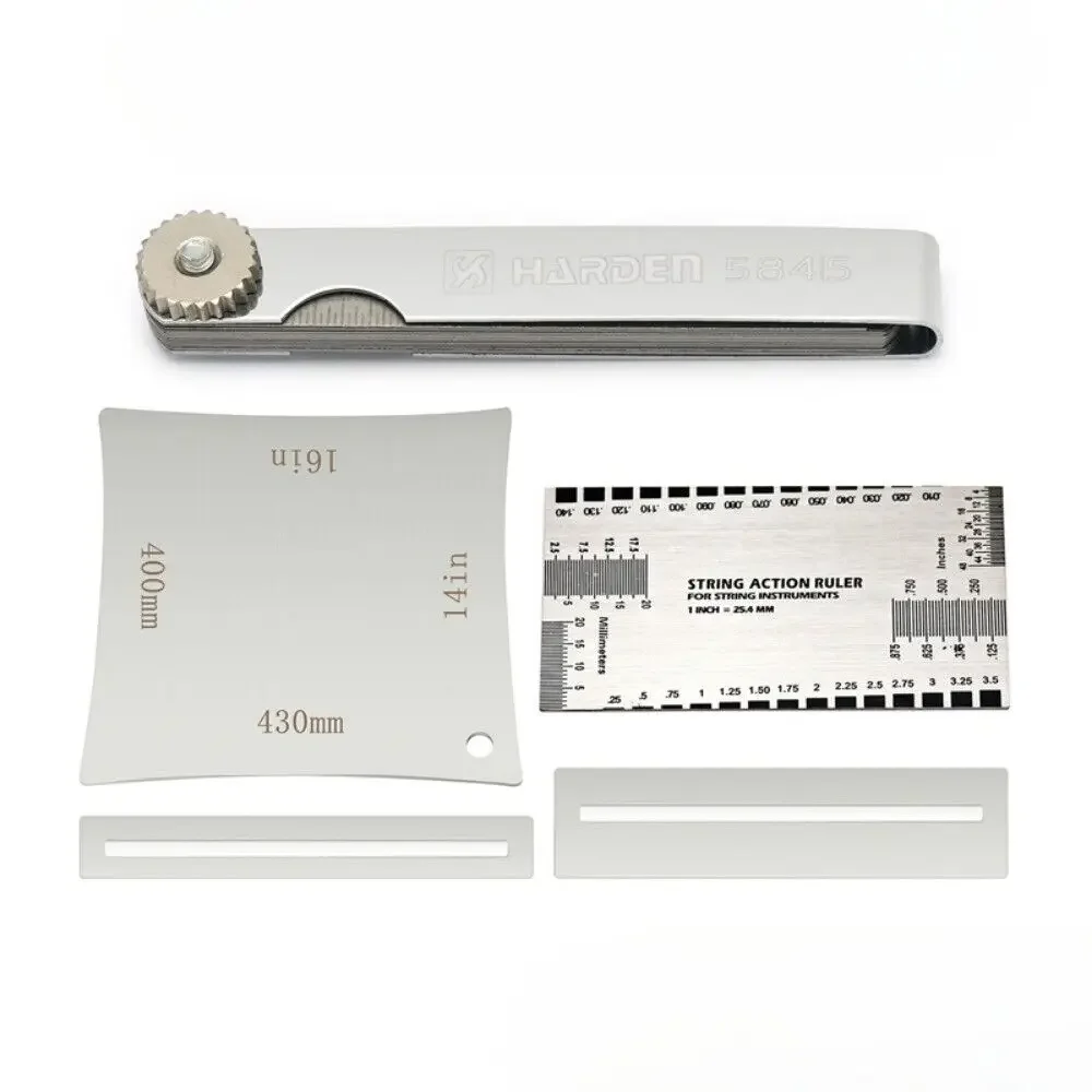 ギターベース弦高さ測定定規、ゲージアーク定規、フレットスペーサー、ストリップカード、15個