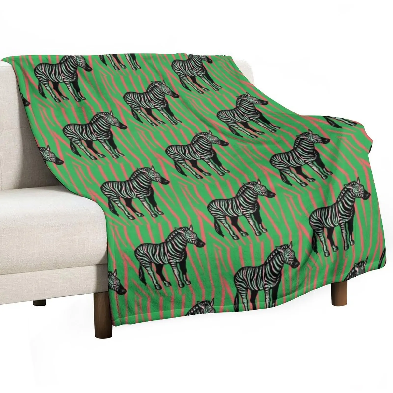 

Preppy Zebra Throw Blanket Bed Fashionable Custom Multi-Purpose Fashion Sofas Blankets