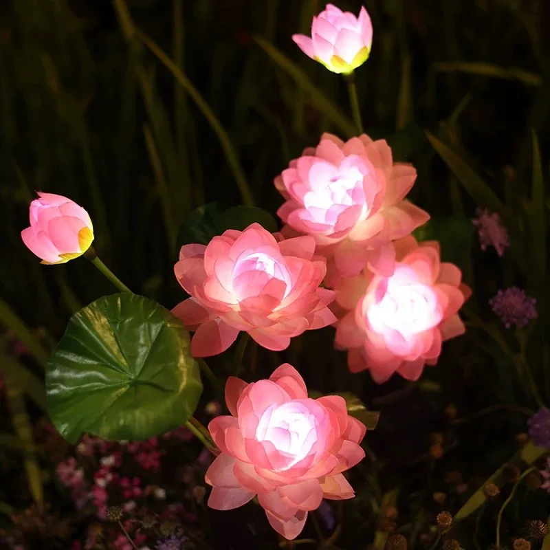 LED Solar Lotus Field Plug in Light Landscape Lawn Balcony Atmosphere Courtyard Light