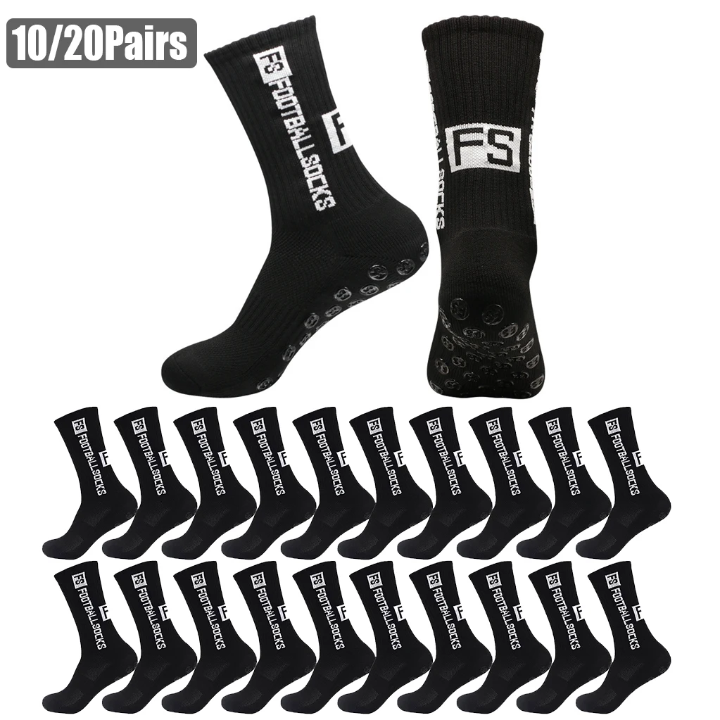 

10 пар футбольных носков FS, нескользящие носки для мужчин и женщин, баскетбол, бейсбол, регби, футбол