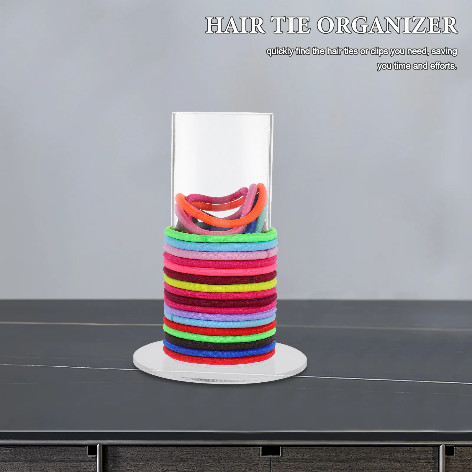 

Акриловая вертикальная подставка-органайзер для резинок, заколок и аксессуаров для волос, прозрачная настольная подставка для хранения, декор для дома