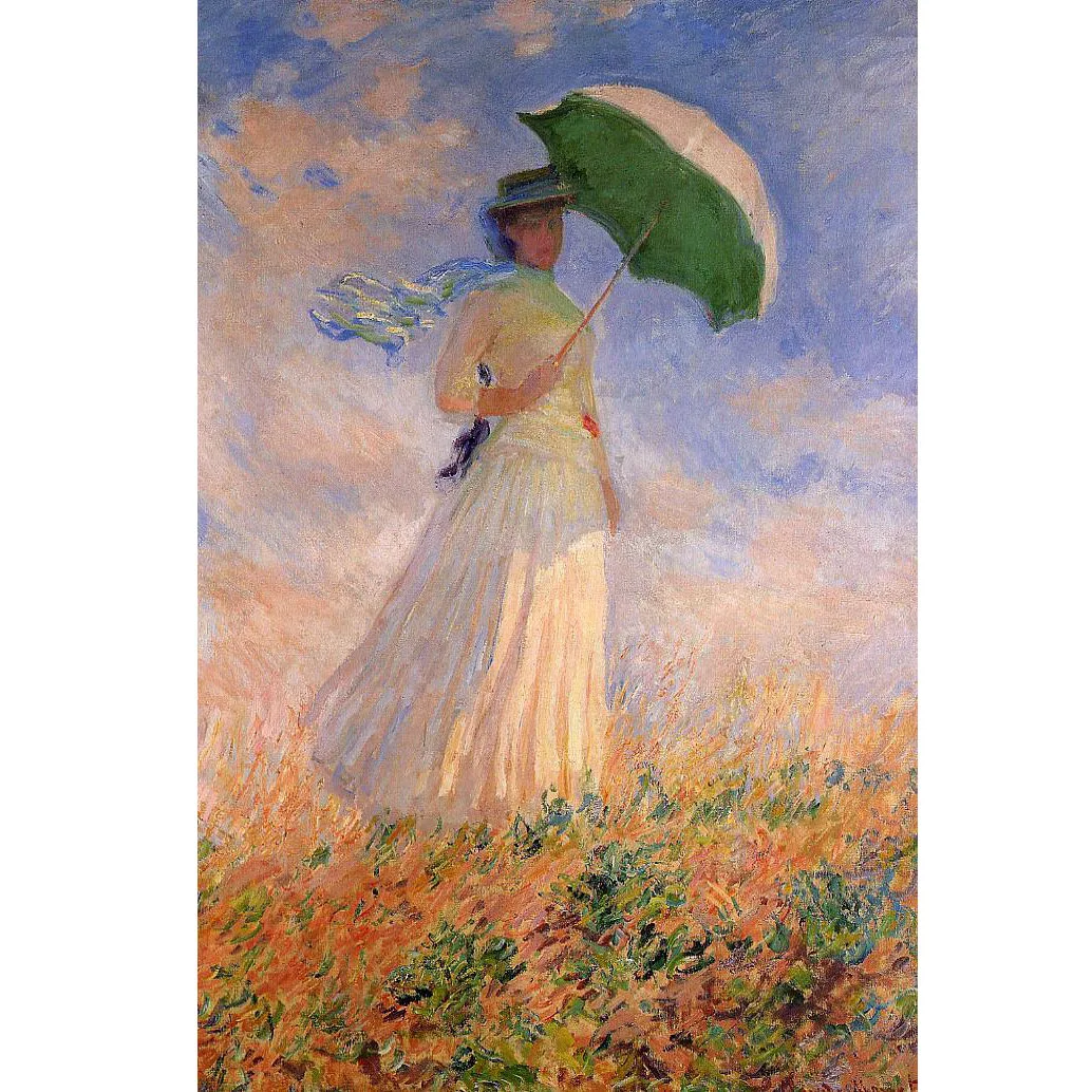 

Claude Monet painting,Woman with a Parasol, Facing Right,Impression figure painting,Hand painted famous painting reproduction